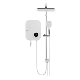 ALPHA WES7 4.5kW DIGITAL RAIN SHOWER WATER HEATER WITH DC PUMP - WHITE CHIFFON | WES7/D-I RS WHITE CHIFFON
